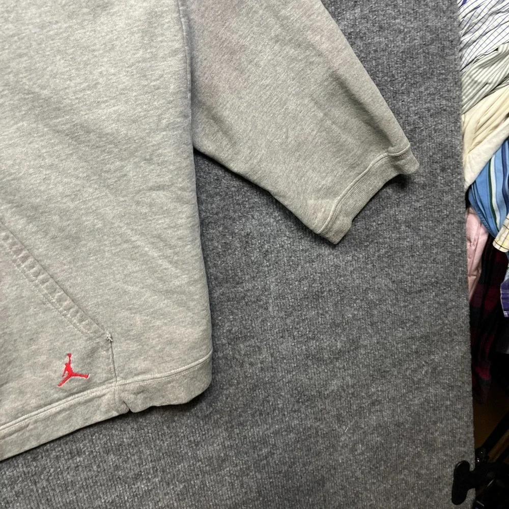 Jordan Fleece‎ Hoodie Men's 2XL Gray Long Sleeve Pullover Sports Y2K USA Made